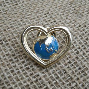 Vintage Avon Earth Heart Tack Pin